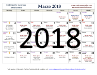 Calendario Católico Tradicional _ Marzo 2016 - marzo-2016
